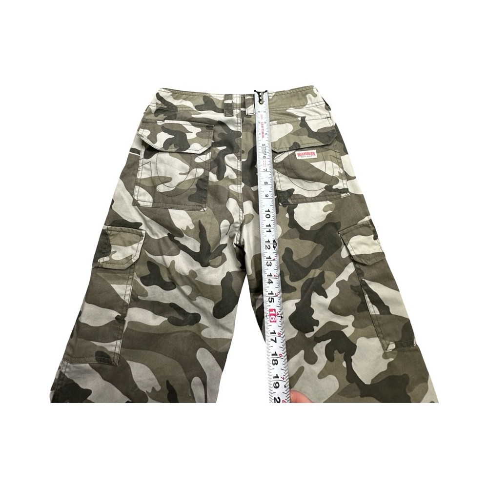 True Religion Cargo Pants Womens 26 Green Camo Wide Leg Utility Military Baggy - Picture 10 of 14